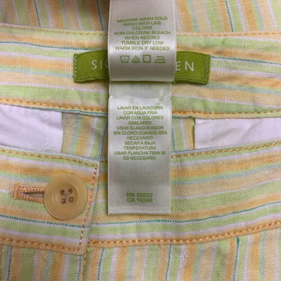 Sigrid Olsen 8 Capri Pants 32 X 21  Striped Yellow - Picture 6 of 6